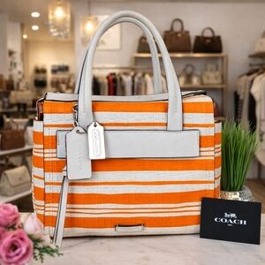 COACH BLEECKER MINI CROSSBODY SHOULDER BAG RILEY CARRYALL MANDARIN WHITE PURSE